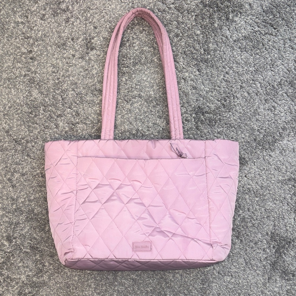 Purple Vera Bradley Quilted Tote Bag